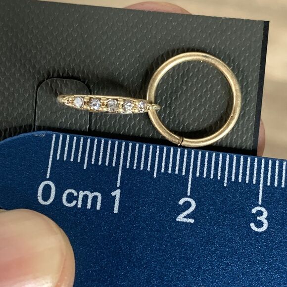 Vince Camuto Hoop Drop Earrings Gold Tone Pave Stick Hoop Dangle Earrings - Picture 6 of 7